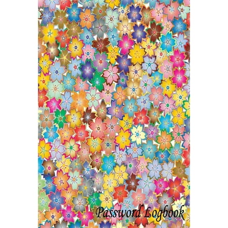 password logbook colorful flower personal internet address log