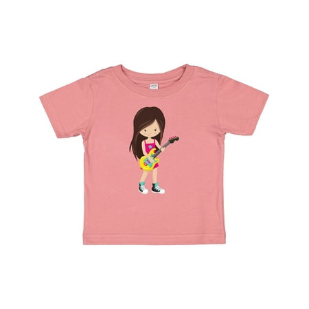 

Inktastic Rock Girl Brown Hair Band Singer Microphone Gift Baby Girl T-Shirt
