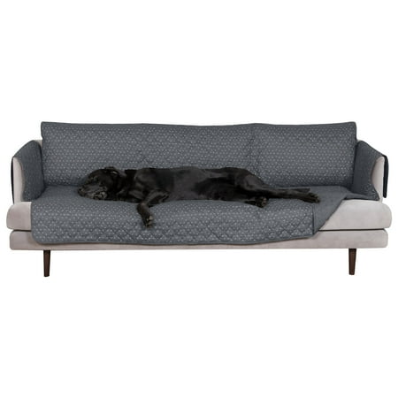 UPC: 0842229129083 | FurHaven Pet Products Reversible Extra Large Sofa Furniture Protector – Polka Paw Print Gray