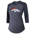 thumbnail image 2 of Women's Majestic Threads Russell Wilson Navy Denver Broncos Name & Number Raglan 3/4 Sleeve T-Shirt, 2 of 3