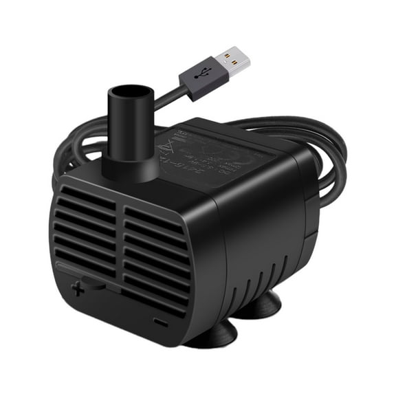5V USB Mini Submersible Pump - 50GPH Adjustable Flow Aquarium Pump for Pet Fountain/Fish Tank/Hydroponics (Black)