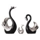 thumbnail image 3 of Colección de 3 figuras de cisne, escultura animal elegante y moderna, adorno de escritorio para Negro Plata, 3 of 9