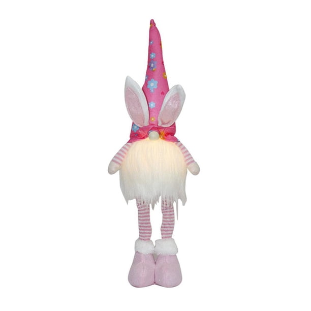 Conejo Hechos A Mano, Muñeco Sin Rostro De Conejito De Pascua Con Luz, Muñeco Enano De Peluche De Pascua, Figurita Coleccionable, Regalo, Juguetes Para Niños Advancent HA047019-04