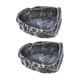 thumbnail image 1 of 2pcs platos de agua reptiles tazones de comida alimentación de platos pequeños tazones de terraium de roca de resina para tortuga de dragón barbudo Rectángulo, 1 of 8