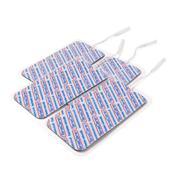 TensCare Electrodes, 2 x 4 Inch, 4-Pack – Self-Adhesive Replacement Pads for TENS/EMS Machines
