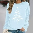 thumbnail image 5 of BLVB Christmas Sweatshirts for Women Christmas Tree Sweatshirt Long Sleeve Printed Crewneck Pullover Holiday Tops, 5 of 5