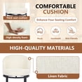 thumbnail image 4 of ClinQ Swivel Counter Height Bar Stools Set of 3, Fabric Upholstered Barrel Bar Chairs with Auto Return, Curved Back and Black Metal Frame, Linen, 4 of 7