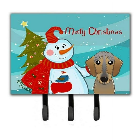 Carolines Treasures Snowman with Wirehaired Dachshund Leash or Key Holder Triple multicolor