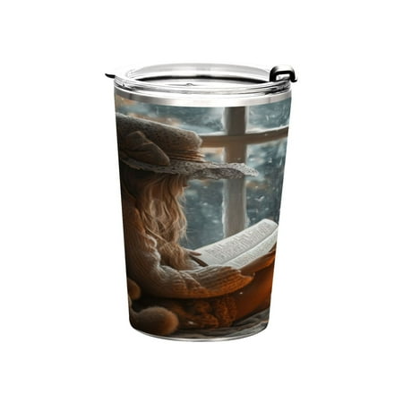 

11oz Straw Mugs with Handle and Straw Lid Sports Mugs Car Mugs Girl Reading A Book
