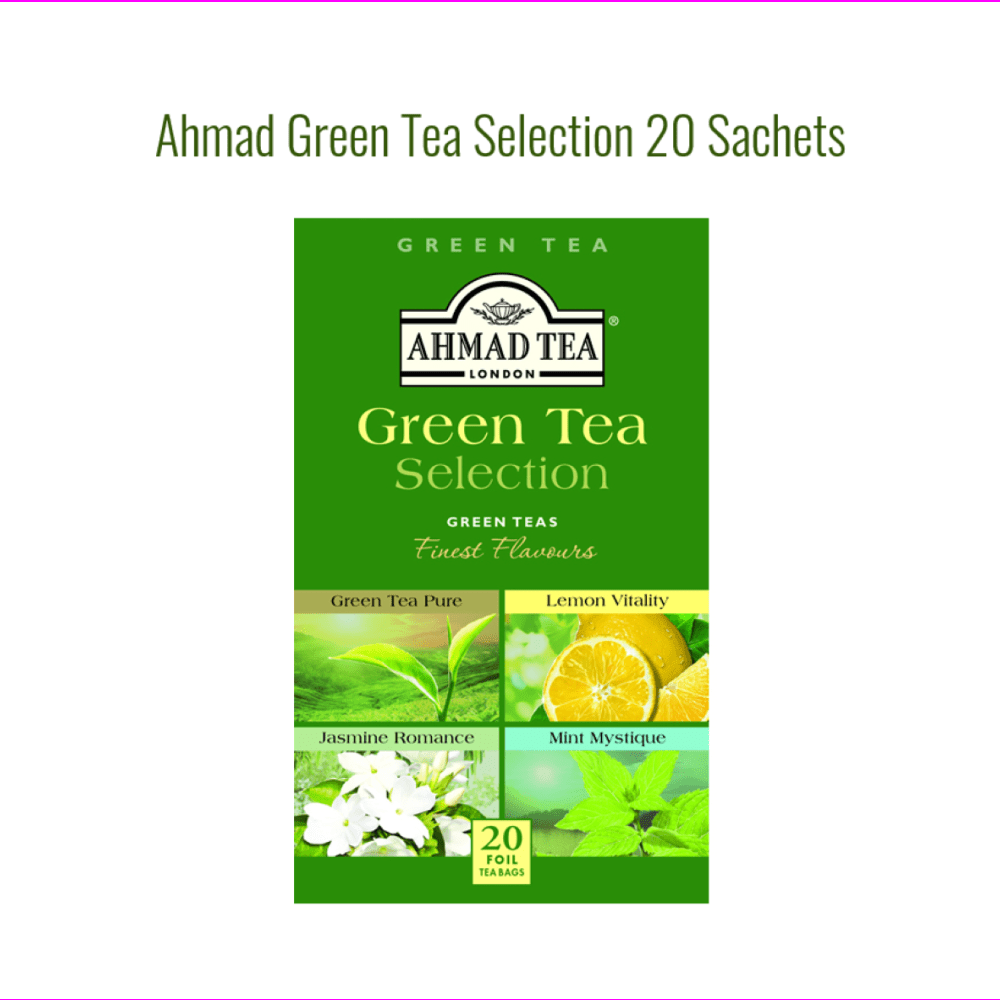 Ahmad Green Tea Selections 4 Flavors, 20 ct Tea Bags,