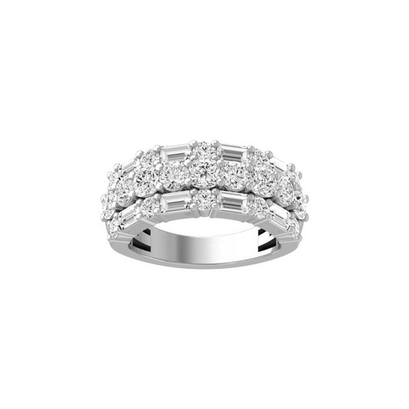 ARAIYA FINE JEWELRY 10K White Gold Lab Grown Diamond Wedding Band Ring (3 cttw, D-F Color, VS1 Clarity) Size 6