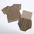thumbnail image 4 of Boy Outfits Girls Summer Knit Short Sleeve Top With High Waist Shorts V Neck Tie Design Casual 0 18 Months Sets Boys Clothes, 4 of 7