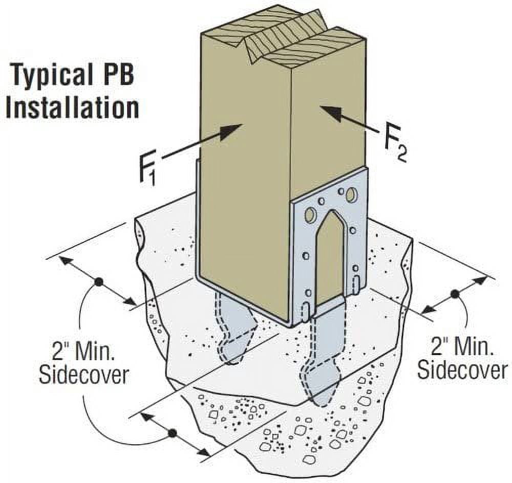 Simpson Strong-Tie 10-pack 10 Pack Simpson Strong Tie PB44Z 4 x 4 Post Base Z-Max Finish — Residential Use, Standard Application