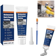 Dishwasher Rack Repair Coating,Grey Dishwasher Rack Repair Kit,Strong Waterproof Protection High and Low Temperature Resistant,Dishwashers Vinyl Rust Protection & Restoration,Includes Brush