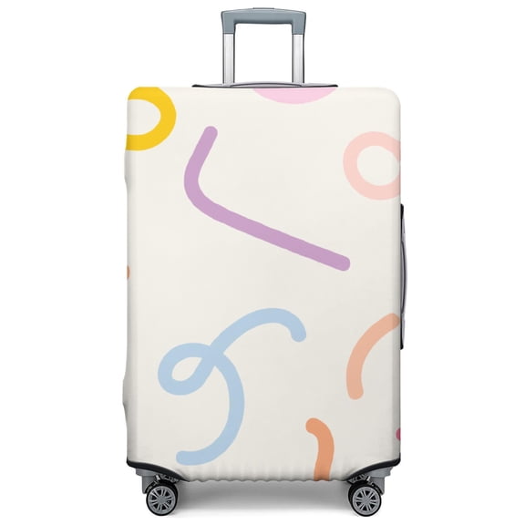 Stretch Luggage Cover XL(29-32in)– Elastic Travel Suitcase Protector with Handle Openings & Bottom Closure, Washable Polyester Spandex Suitcases Cover, Doodle Print