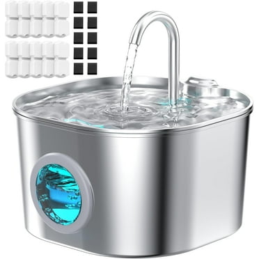 Cat Water Fountain with 10 Filters   10 Sponges,Pet Fountains Cats Automatic Waterer Bowls for Drinking Small Dog Water Dispenser Indoor Metal Pets Water Faucet Bottle Kitty Watering Supplies