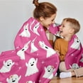 thumbnail image 6 of Halloween Blanket for Women Her Boo Basket Stuffers for Girlfriend Daughter Pink Halloween Throw Blanket for Teens Adults Halloween Pink Ghost Nightmare Before Christmas Christmas Stocking Stuffers, 6 of 6