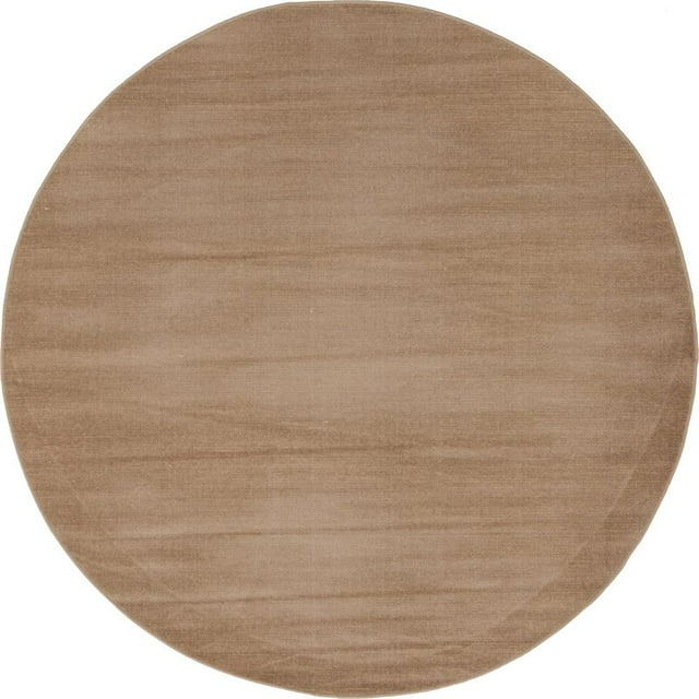 Unique Loom Williamsburg Solid Vibrant Rug 5' x 5' Round Light Brown