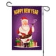 thumbnail image 4 of Bandera de jardín al aire libre de doble cara con diseño de Papá Noel, bandera de temporada para festivales festivos Fumando santa, 4 of 7