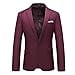 thumbnail image 3 of MOGU Mens Slim Fit One Button Casual Blazer Jacket US Size 40 Wine, 3 of 4