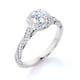 thumbnail image 3 of JeenMata Anillo de Compromiso con Halo Pavé y Espléndido Diseño de Moissanita de Corte Redondo de 1,2 Quilates, con Baño de Oro Blanco de 18 K sobre Plata, 3 of 6