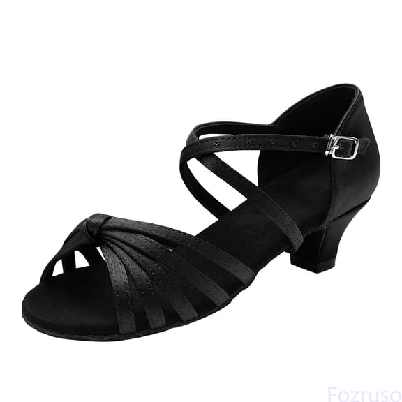 Fozruso Children's Fashionable Soft Sole Comfortable And Non Slip Latin Dance Shoes,Sizes 9 Little Kid 3-3.5 Years(Black)