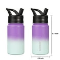 thumbnail image 3 of BJPKPK Water Bottle with Straw Lid, 15 oz Insulated Water Bottle, Stainless Steel Metal Water Bottles, Reusable Leak Proof BPA Free Thermos, Flask, Cups, Lavender, 3 of 7