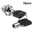 16/20Mm Cam Lock Door Drawer Mail Box Locker Cupboard + 2 Keys