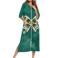 thumbnail image 2 of Elvqul Womens Nightgowns Christmas Ugly Loungewear Long Zipper Comfortable Green Pajamas for Women, 2 of 8