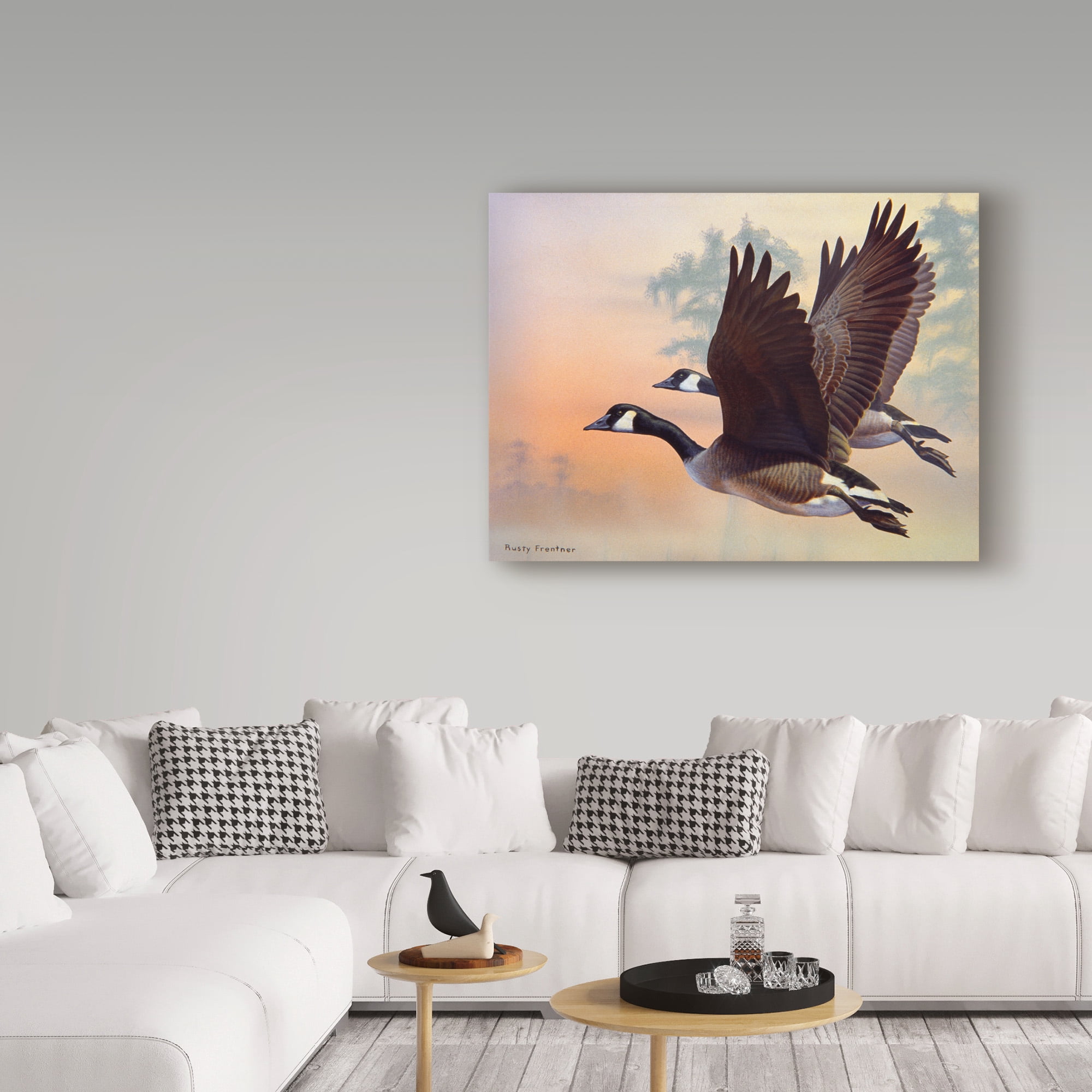 Trademark Fine Art 'Canada Geese' Canvas Art by Rusty Frentner
