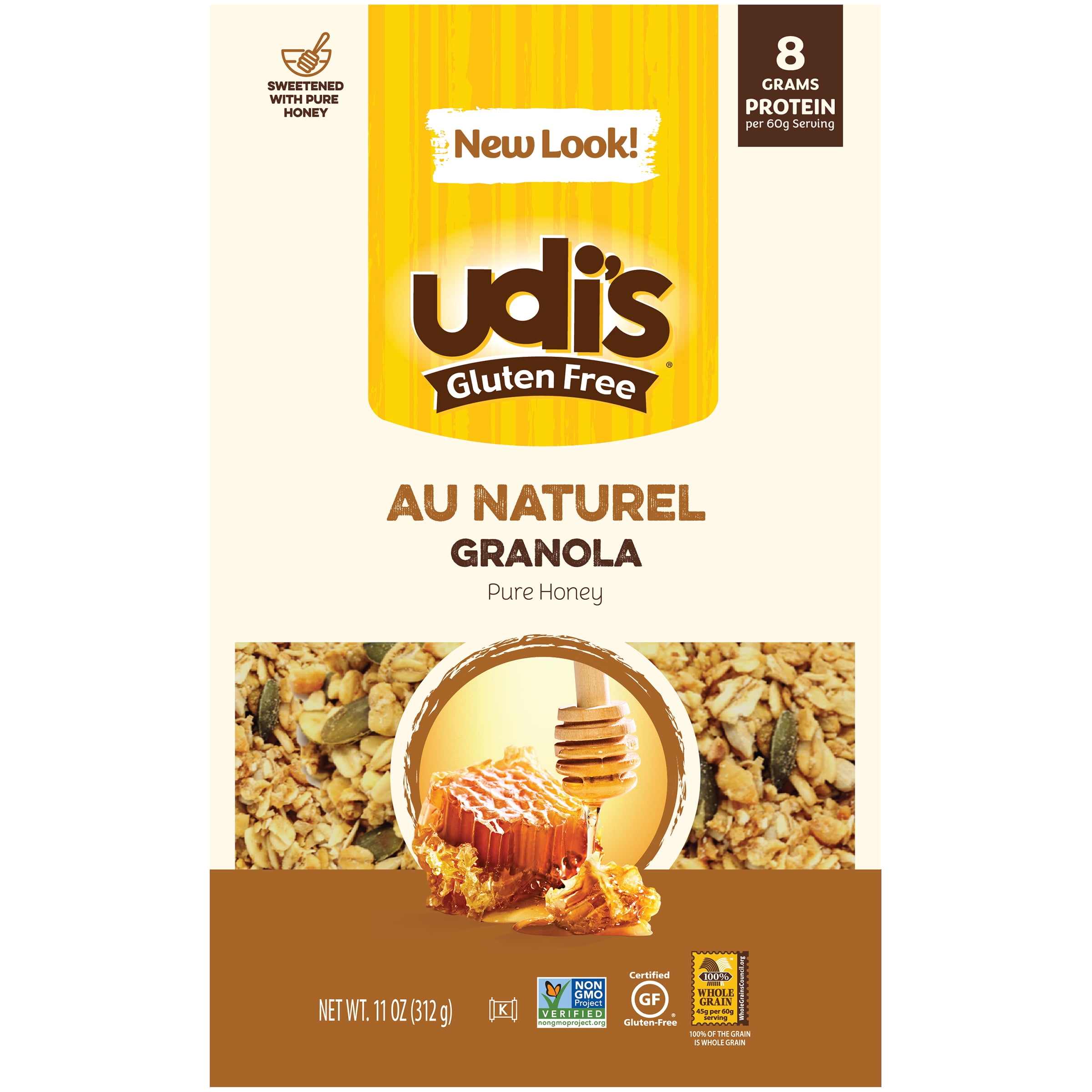 Udi's Gluten Free Au Naturel Granola Sweetened With Pure Honey, 11 oz
