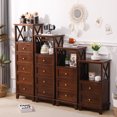thumbnail image 1 of Cómoda de madera maciza, mueble de almacenamiento, tipo cajonera para dormitorio, mueble retro americano contra la pared, mueble lateral para sala de estar, 1 of 4
