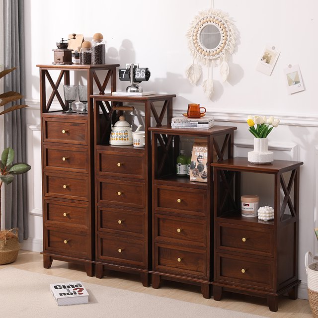Cómoda de madera maciza, mueble de almacenamiento, tipo cajonera para dormitorio, mueble retro americano contra la pared, mueble lateral para sala de estar