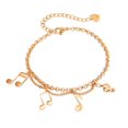 thumbnail image 1 of Pulsera de nota para mujer Encanto Tobillera ajustable en capas Adolescentes Niñas Joyería de tobillera de acero de titanio Feliz Sencillez, 1 of 5