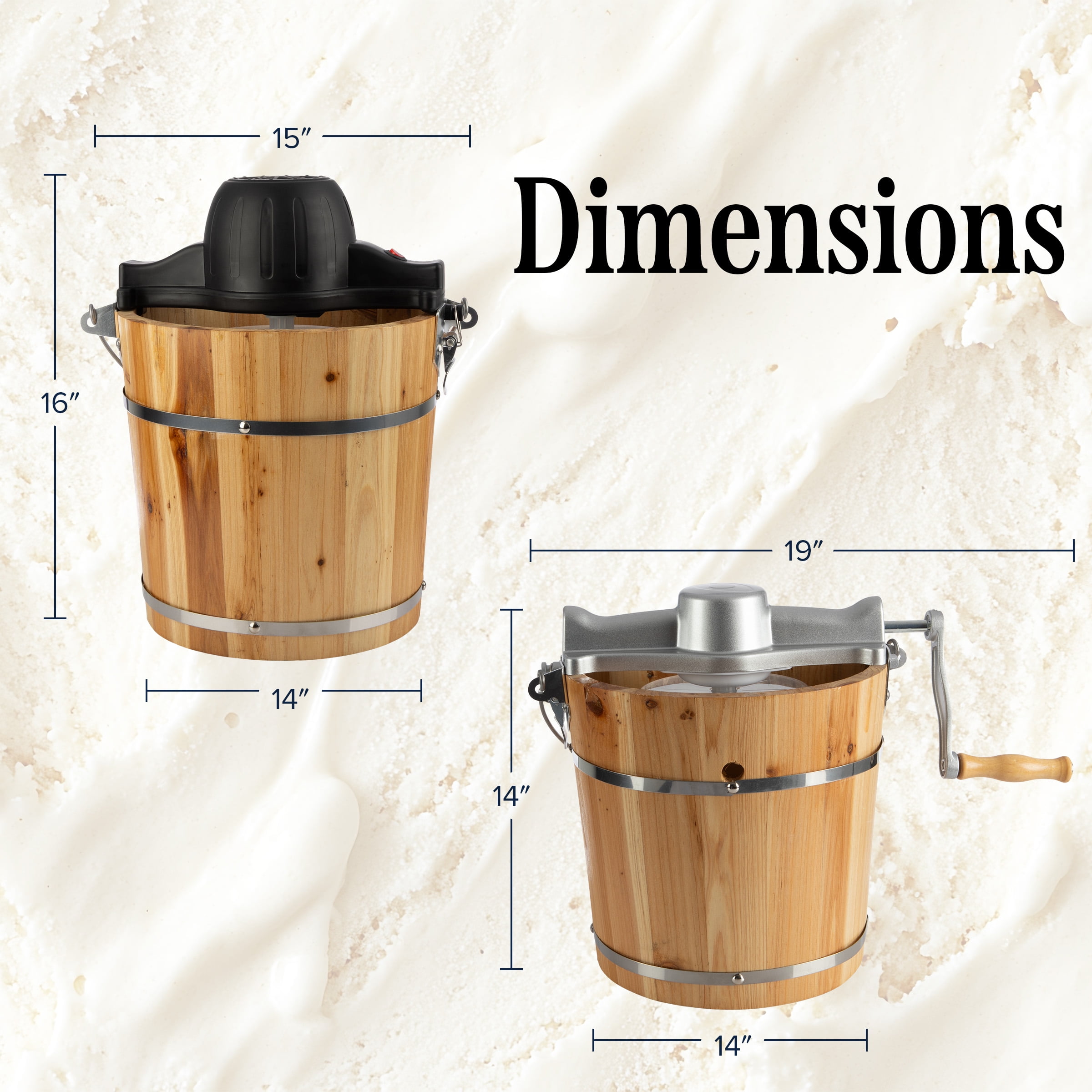 Classic Cuisine 4Qt Old Fashioned Electric Ice Cream Maker Machine