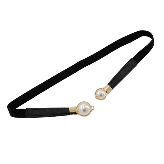 UNTERING Belt Elegant Waist Belts for Jeans Pants Pearls Buckle Skinny Belt Girls Body Jewelry Stretchy Waist Chain