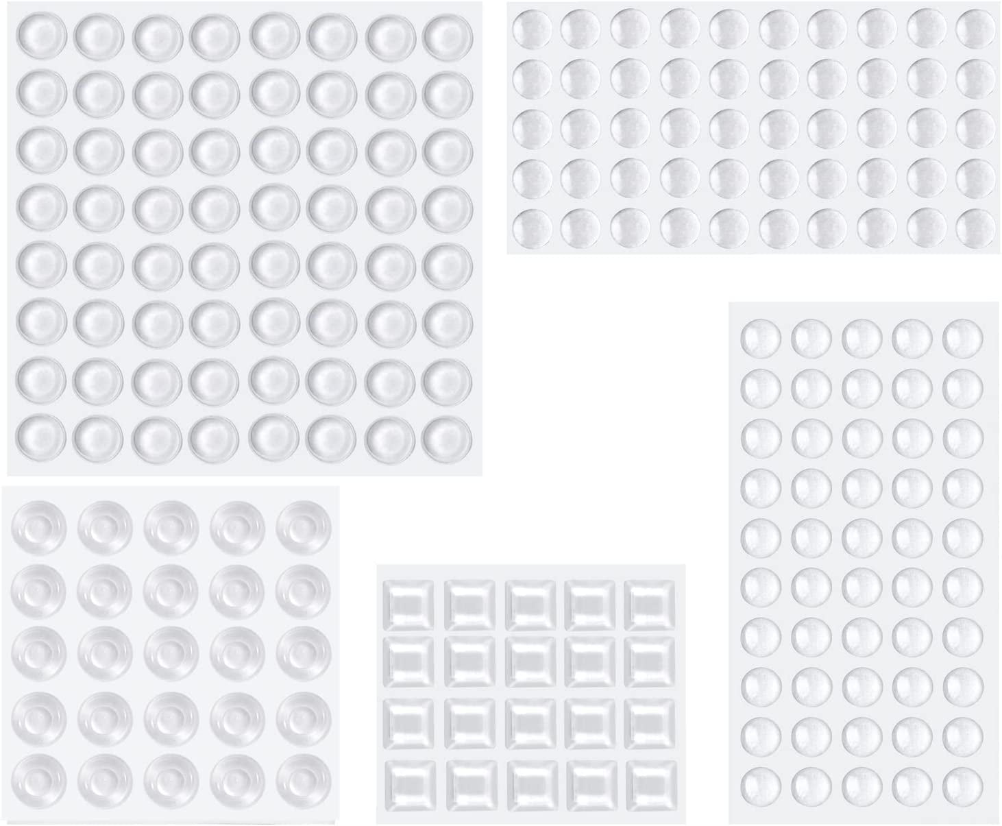 Door Bumpers, 209 PCS Self Adhesive Clear Rubber Bumper Pads Bumpers, Round