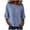 Blue, variant on TGSLY Women's Stripes Linen Tops Lightweight Soft Crew Neck Elbow-Length Sleeve Blouses Relaxed Fit Dressy Casual Curved Hem Shirts M