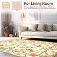 thumbnail image 2 of ODIKA 6'x9' Machine Washable Non-Slip Area Rug, Subtle Botanical Scroll with Curved Vine and Petal High Traffic Rug, Ivory, 201810, 2 of 7
