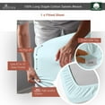 thumbnail image 3 of Pizuna Pure 100% Cotton California King Fitted Sheet Only, Luxurious 400 Thread Count Long Staple Cotton Sateen Weave 15inch Deep Pocket Fitted Sheet (Combed Baby Blue Fitted Sheet Cotton), 3 of 3