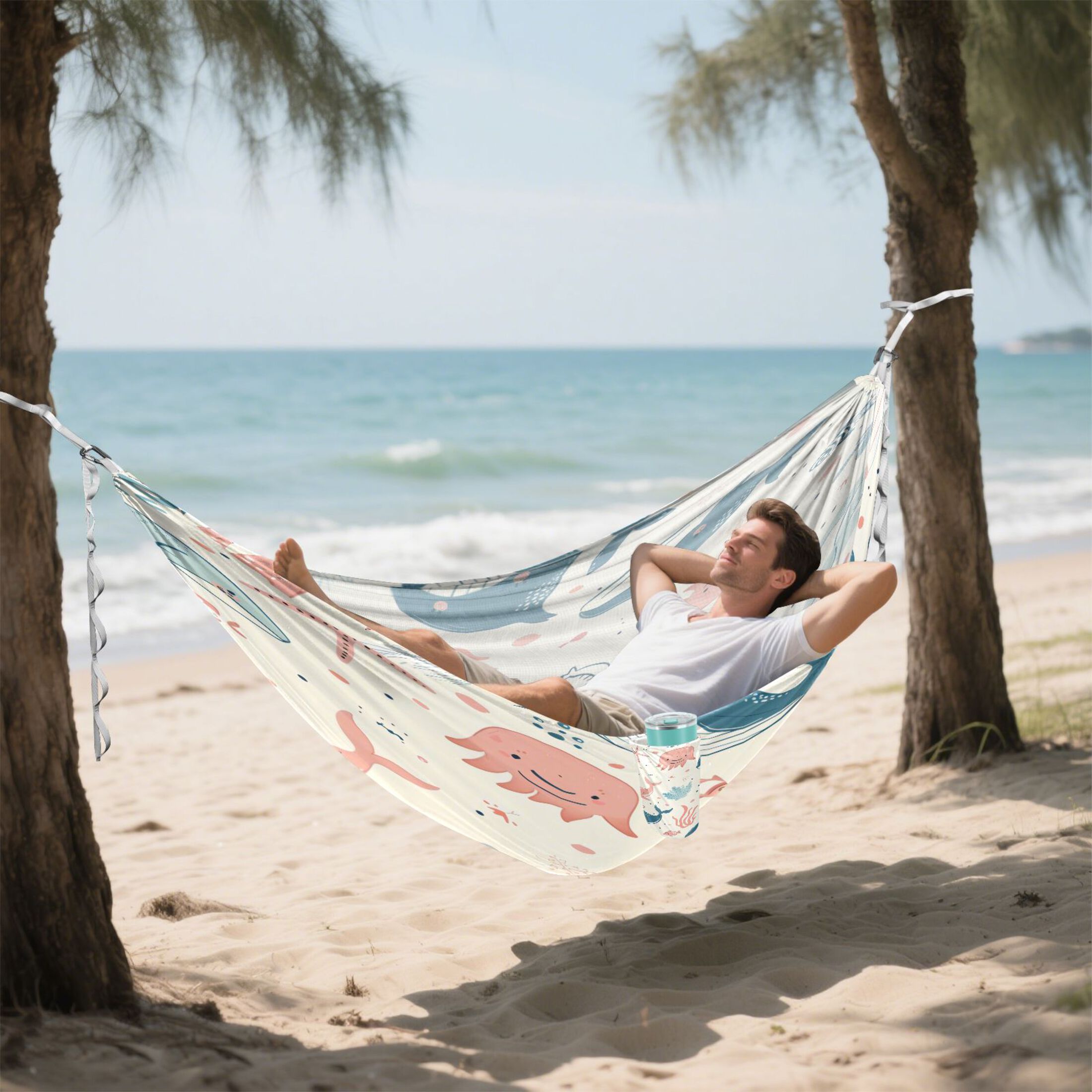 Hammock Camping Hammock Nylon Portable Hammock Travel Camping Hammock Cartoon Marine Fish