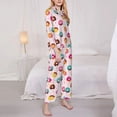 thumbnail image 3 of Picia Colorful Donuts Pattern Women’s Long-Sleeve Sleepwear Set - Soft 2-Piece Loungewear with Pockets, Comfy PJs for Relaxing Nights-Small, 3 of 7