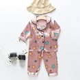 thumbnail image 2 of Byoo Newborn Girls Outfit Set Long Sleeve Button Down Shirt Pants Silk Loungewear Soft Comfortable Kids Sleepwear, 2 of 6