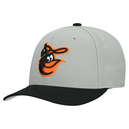 Unisex-Mitchell & Ness  Gray Baltimore Orioles Basic Coop Pro Adjustable Hat