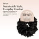 thumbnail image 2 of Kitsch Recycled Satin Ruffle Scrunchie – Gentle Hair Scrunchie for Women, Eco-Friendly Hair Tie No Damage, Stylish Ponytail Holder | Ideal Gifts for Women - Black, 2 of 4
