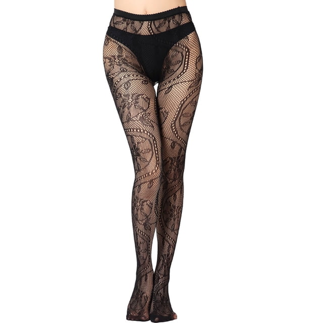 HBFAGFB Bas Résille pour Femmes Culottes Taille Haute Longues en Soie