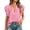 Pink, variant on Women's Tiered Ruffle Short Sleeve Shirts Summer Sweet Plain V Neck T Shirt Loose Lightweight Boho Beach Vacation Tops Black