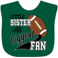 thumbnail image 3 of Inktastic Little Sister and Biggest Fan Football Player Girls Baby Bib, 3 of 4