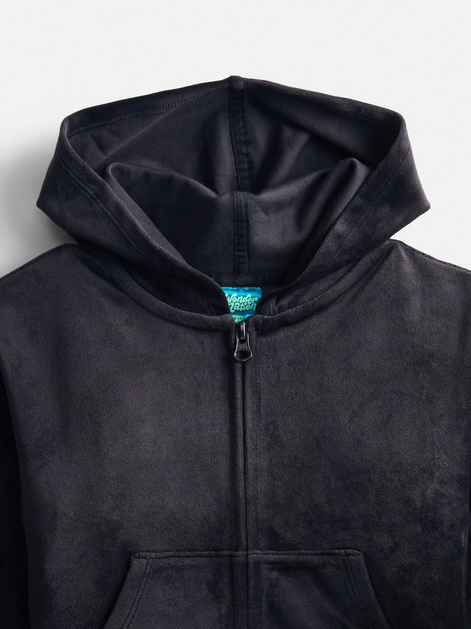 Wonder Nation Girls Velour Hoodie, Sizes 4-18 & Plus
