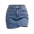 thumbnail image 4 of Nmnitkp Jean Skirt High Waisted Stretchy Denim Mini Skirt, Vintage Bodycon Jean Skirt with Frayed Back Pockets, for Casual Streetwear Daily & Night OutLight Blue,XL, 4 of 8